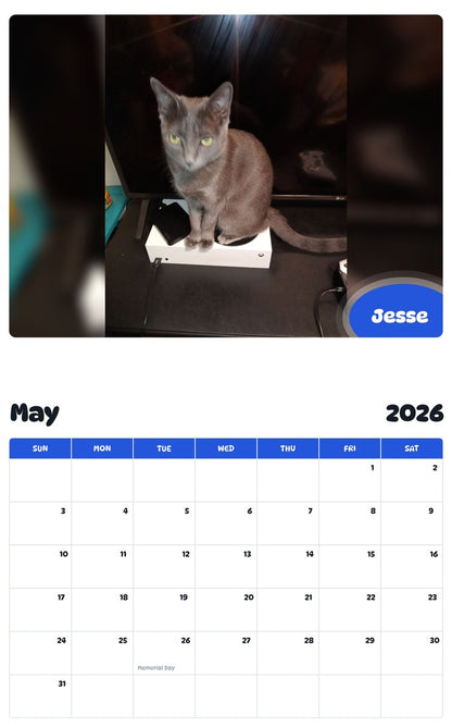 2026 - 2027 Jesse - Pawidols Pet Calendar