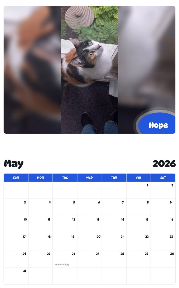 2026 - 2027 Hope - Pawidols Pet Calendar