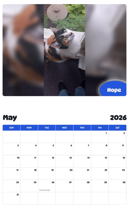 2026 - 2027 Hope - Pawidols Pet Calendar