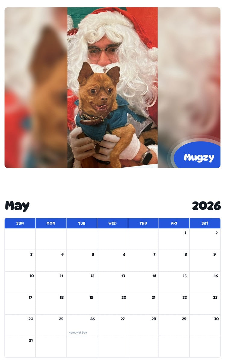 2026 - 2027 Mugzy - Pawidols Pet Calendar