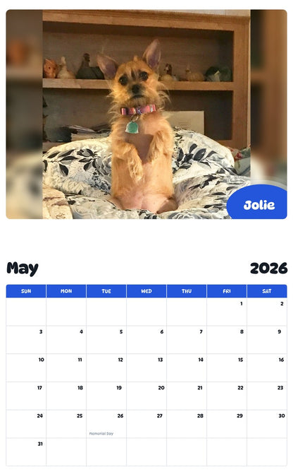 2026 - 2027 Jolie - Pawidols Pet Calendar