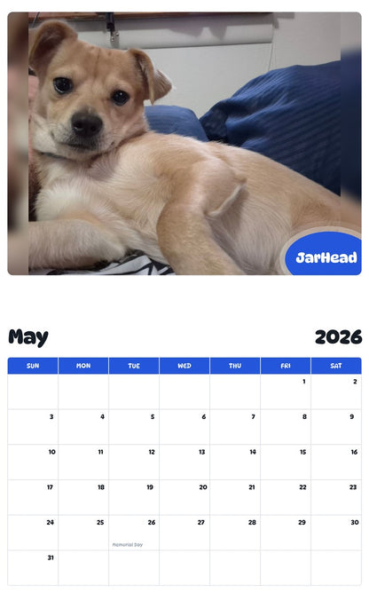 2026 - 2027 JarHead - Pawidols Pet Calendar