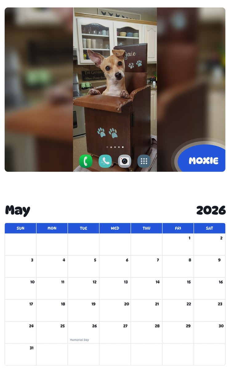 2026 - 2027 MOXIE - Pawidols Pet Calendar