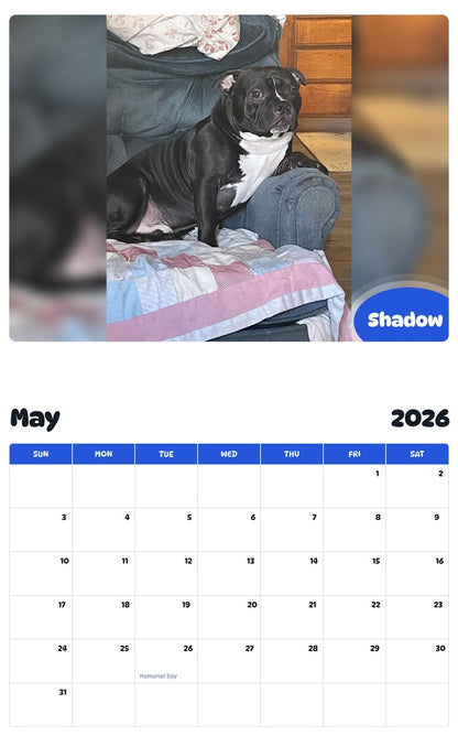 2026 - 2027 Shadow - Pawidols Pet Calendar