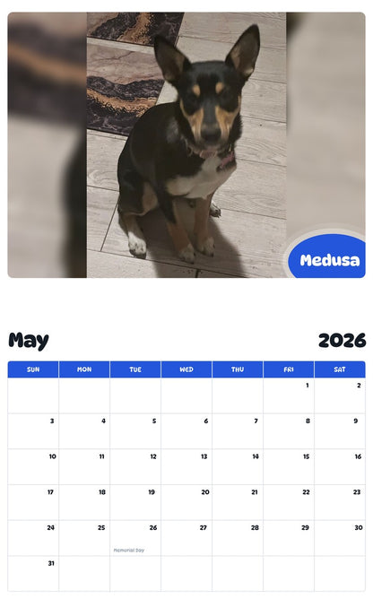 2026 - 2027 Medusa - Pawidols Pet Calendar