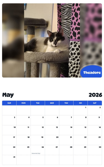 2026 - 2027 Theadore - Pawidols Pet Calendar