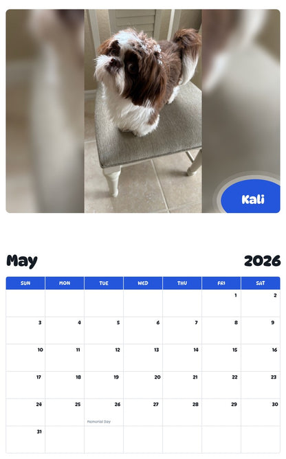 2026 - 2027 Kali - Pawidols Pet Calendar