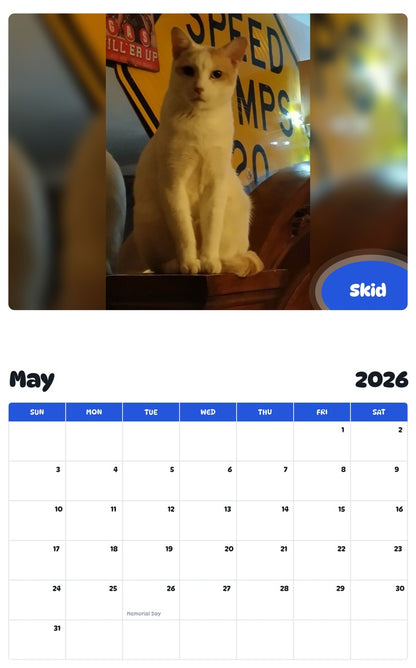 2026 - 2027 Skid - Pawidols Pet Calendar