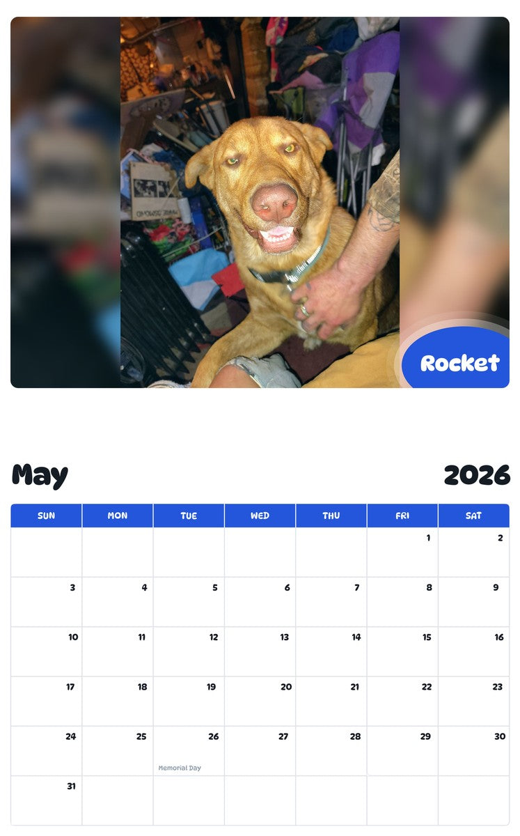 2026 - 2027 Rocket - Pawidols Pet Calendar
