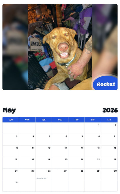 2026 - 2027 Rocket - Pawidols Pet Calendar
