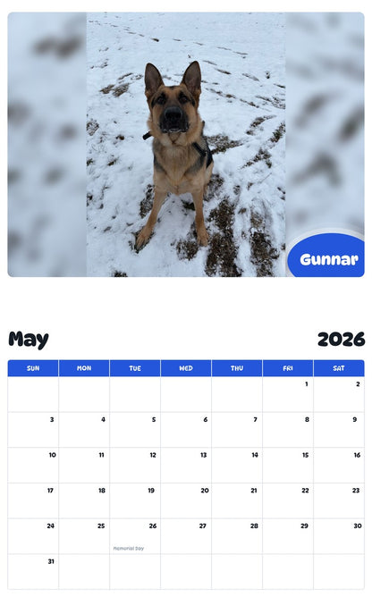 2026 - 2027 Gunnar - Pawidols Pet Calendar