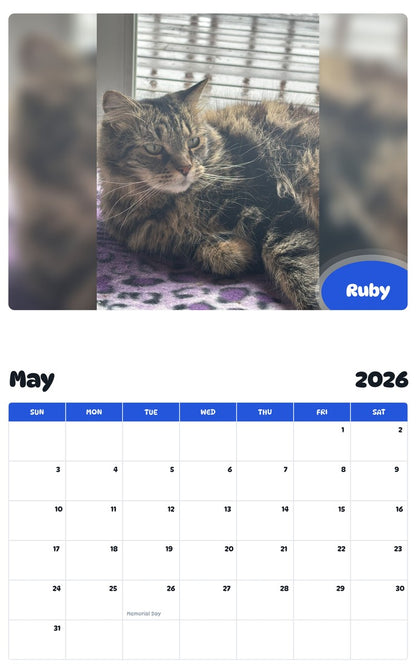 2026 - 2027 Ruby - Pawidols Pet Calendar