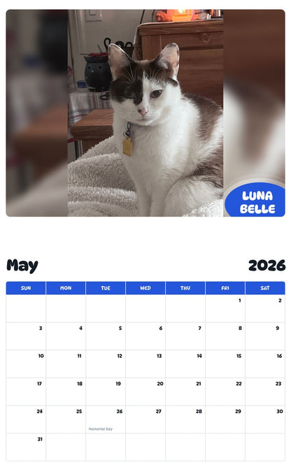 2026 - 2027 LUNA BELLE - Pawidols Pet Calendar