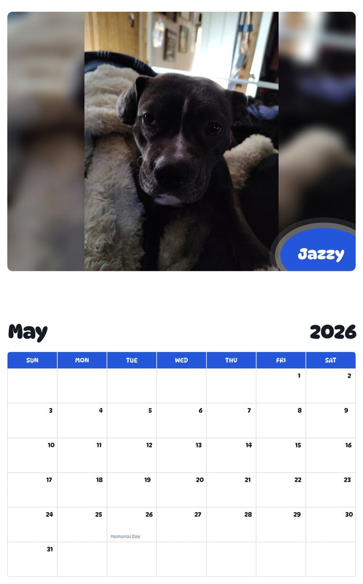 2026 - 2027 Jazzy - Pawidols Pet Calendar
