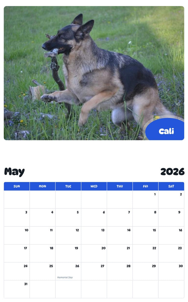 2026 - 2027 Cali - Pawidols Pet Calendar