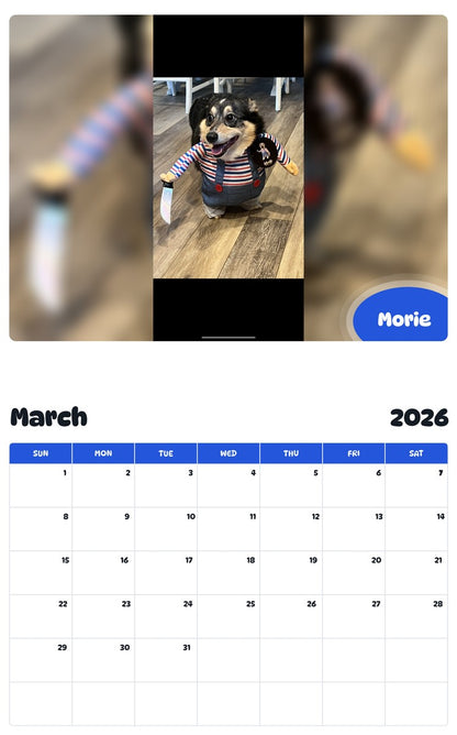 November 2025 - October 2026 Morie - Pawidols Pet Calendar
