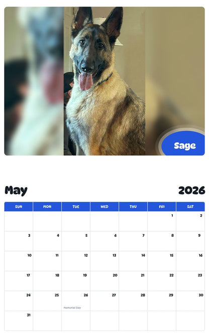 2026 - 2027 Sage - Pawidols Pet Calendar