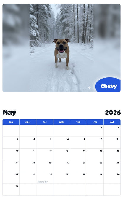 2026 - 2027 Chevy - Pawidols Pet Calendar