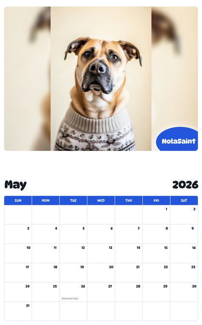 2026 - 2027 NolaSaint - Pawidols Pet Calendar