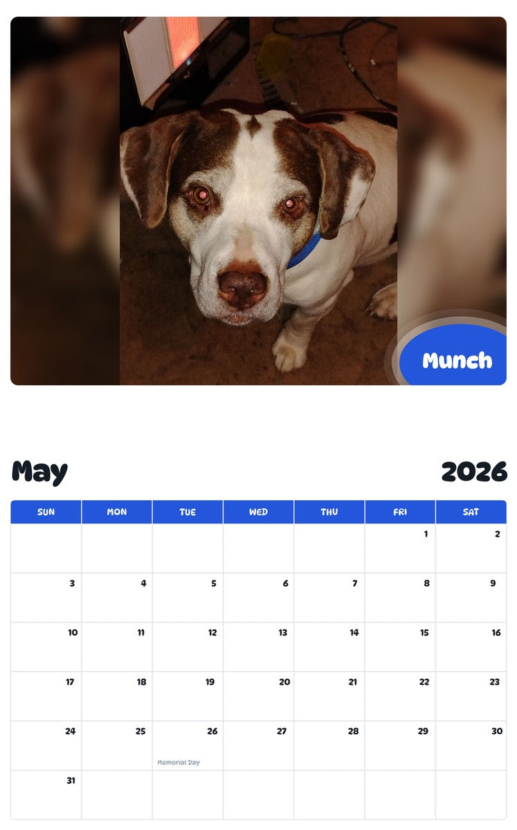 2026 - 2027 Munch - Pawidols Pet Calendar