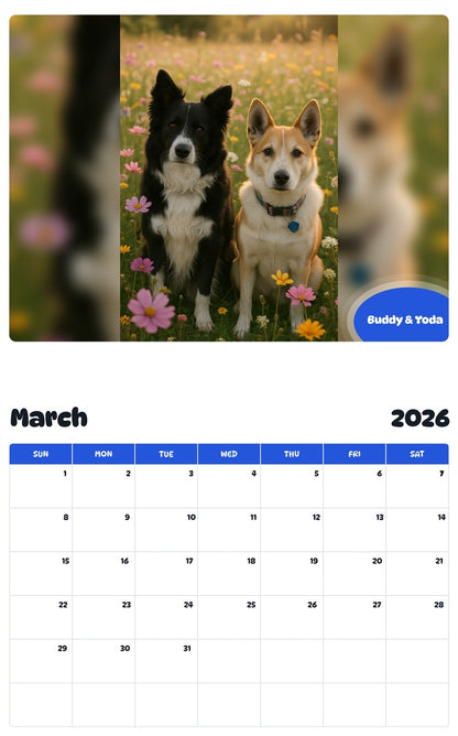November 2025 - October 2026 Buddy & Yoda - Pawidols Pet Calendar