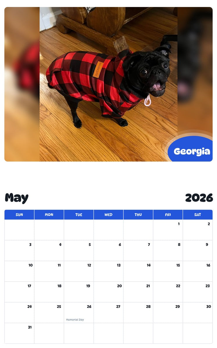 2026 - 2027 Georgia - Pawidols Pet Calendar