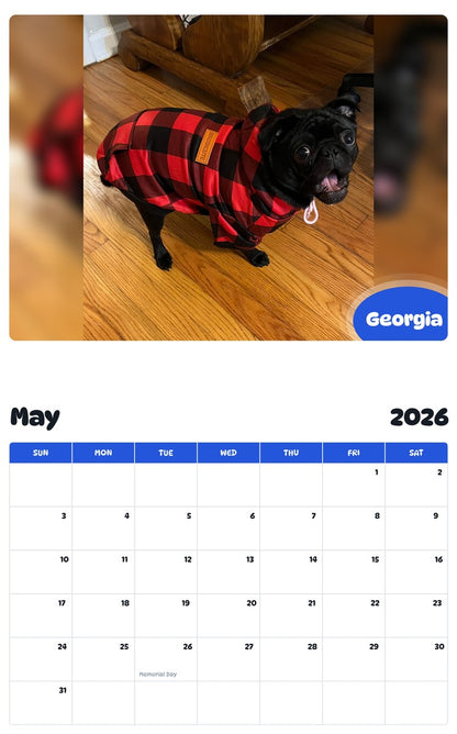 2026 - 2027 Georgia - Pawidols Pet Calendar