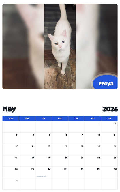 2026 - 2027 Freya - Pawidols Pet Calendar