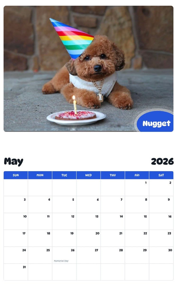 2026 - 2027 Nugget - Pawidols Pet Calendar