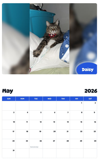 2026 - 2027 Daisy - Pawidols Pet Calendar