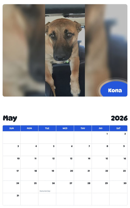 2026 - 2027 Kona - Pawidols Pet Calendar