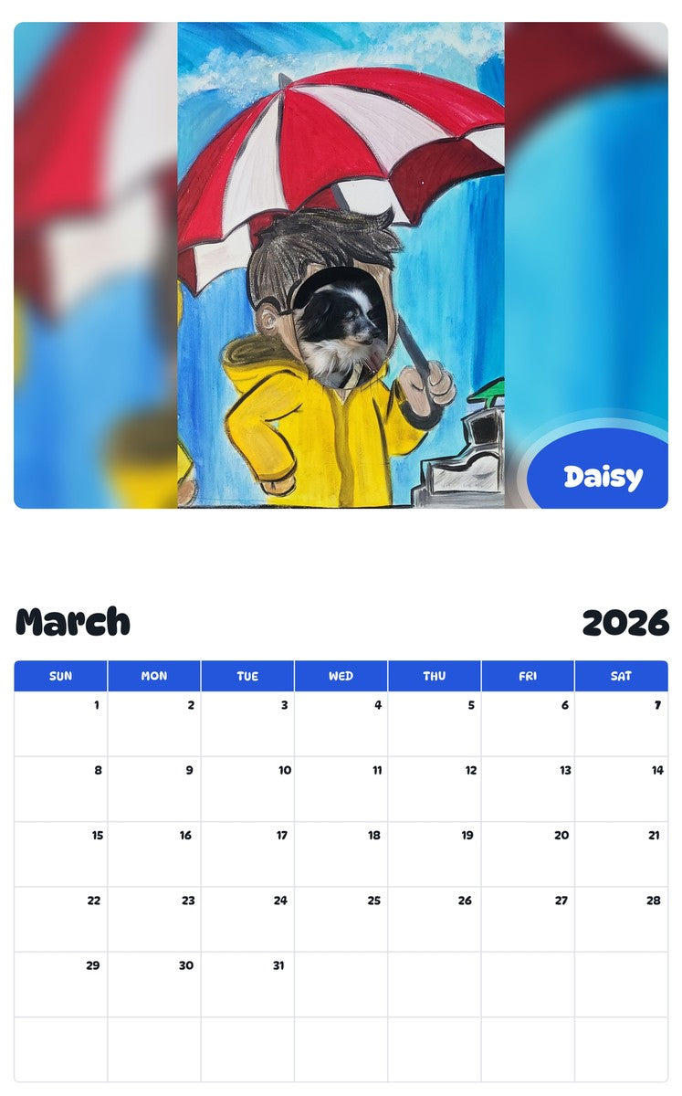 November 2025 - October 2026 Daisy - Pawidols Pet Calendar