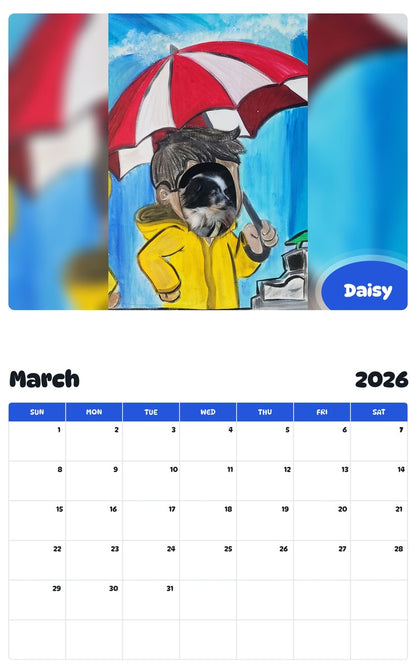 November 2025 - October 2026 Daisy - Pawidols Pet Calendar
