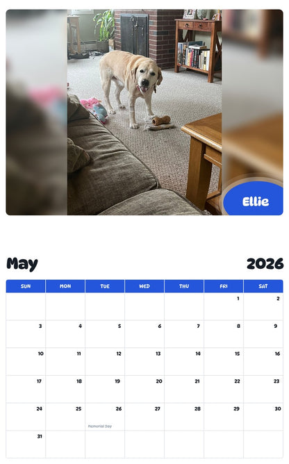 2026 - 2027 Ellie - Pawidols Pet Calendar