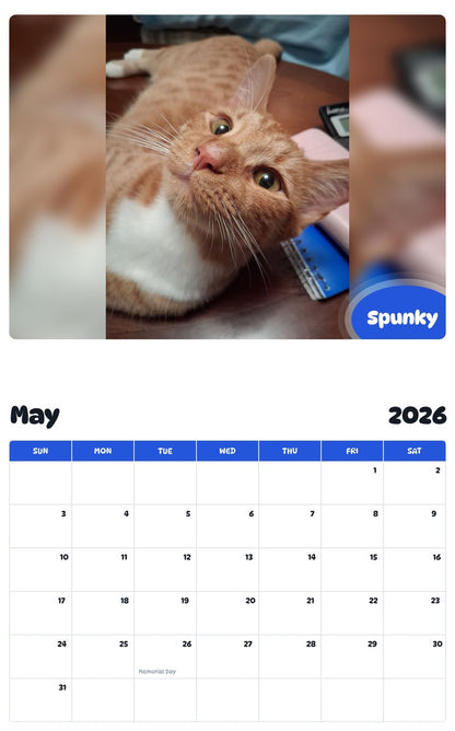 2026 - 2027 Spunky - Pawidols Pet Calendar