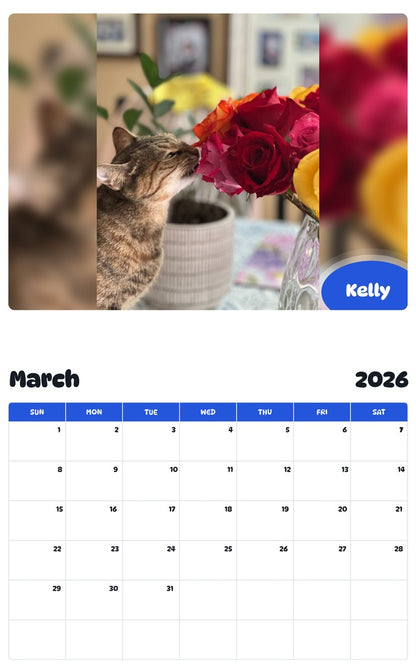 November 2025 - October 2026 Kelly - Pawidols Pet Calendar