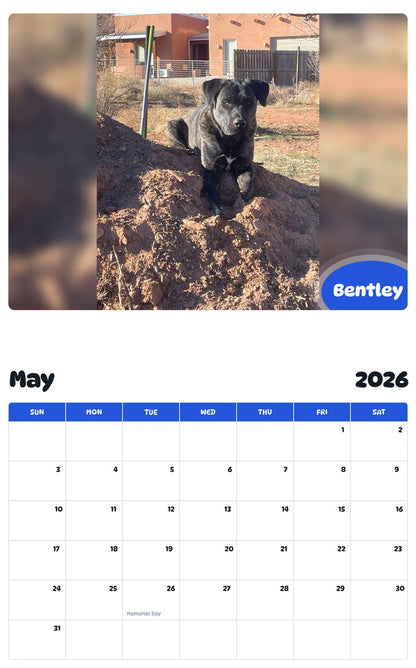 2026 - 2027 Bentley - Pawidols Pet Calendar