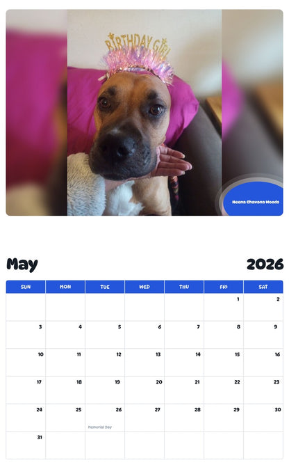 2026 - 2027 Neena Chavana Woods - Pawidols Pet Calendar