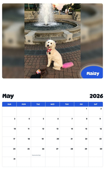 2026 - 2027 Maizy - Pawidols Pet Calendar