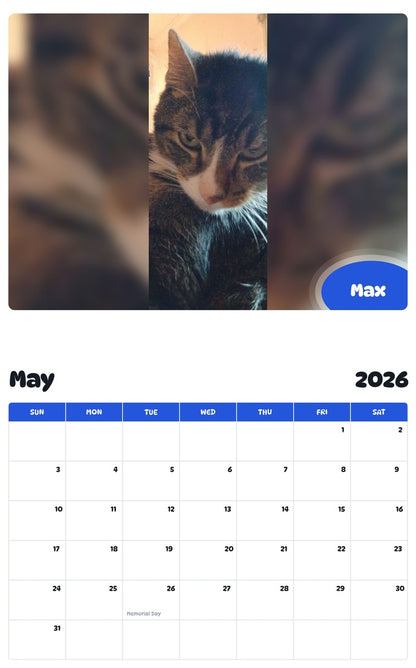 2026 - 2027 Max - Pawidols Pet Calendar