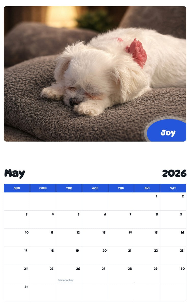 2026 - 2027 Joy - Pawidols Pet Calendar