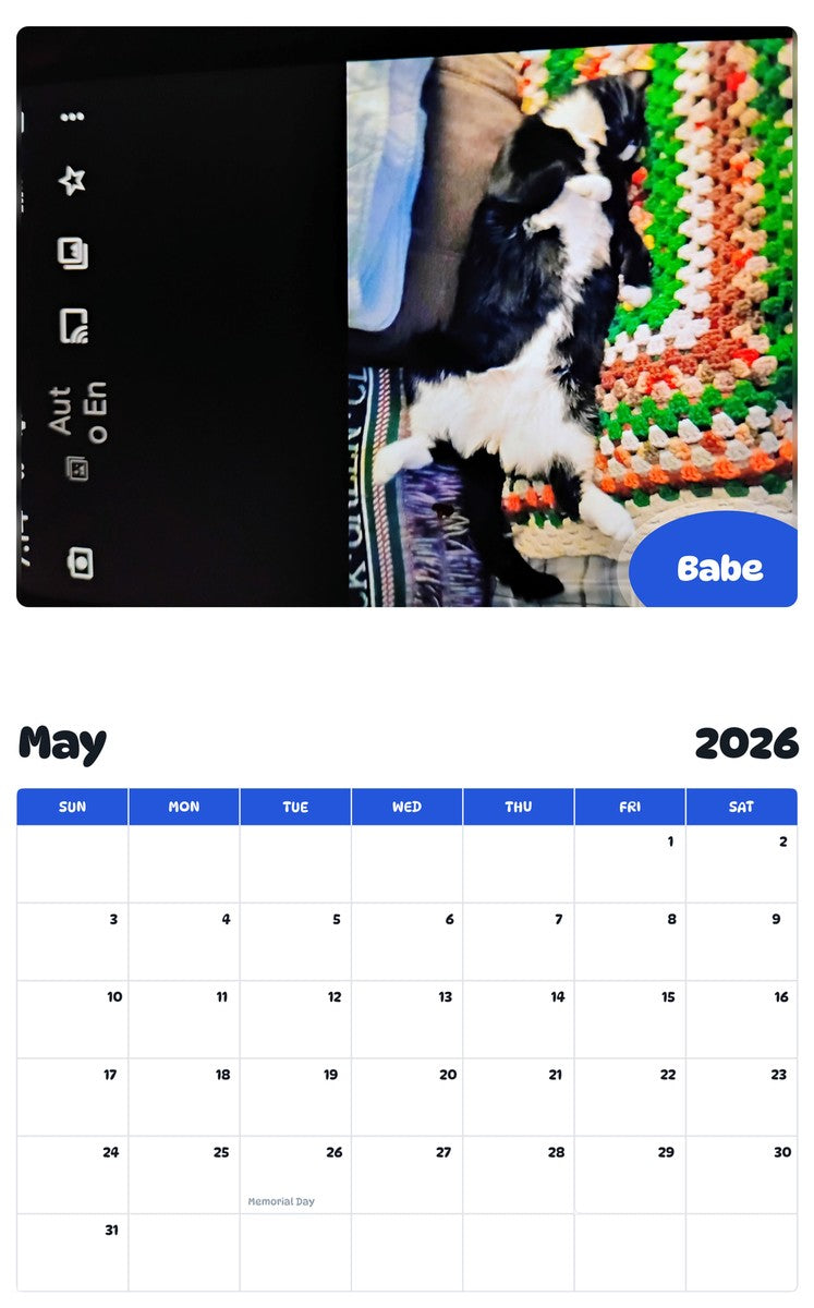 2026 - 2027 Babe - Pawidols Pet Calendar