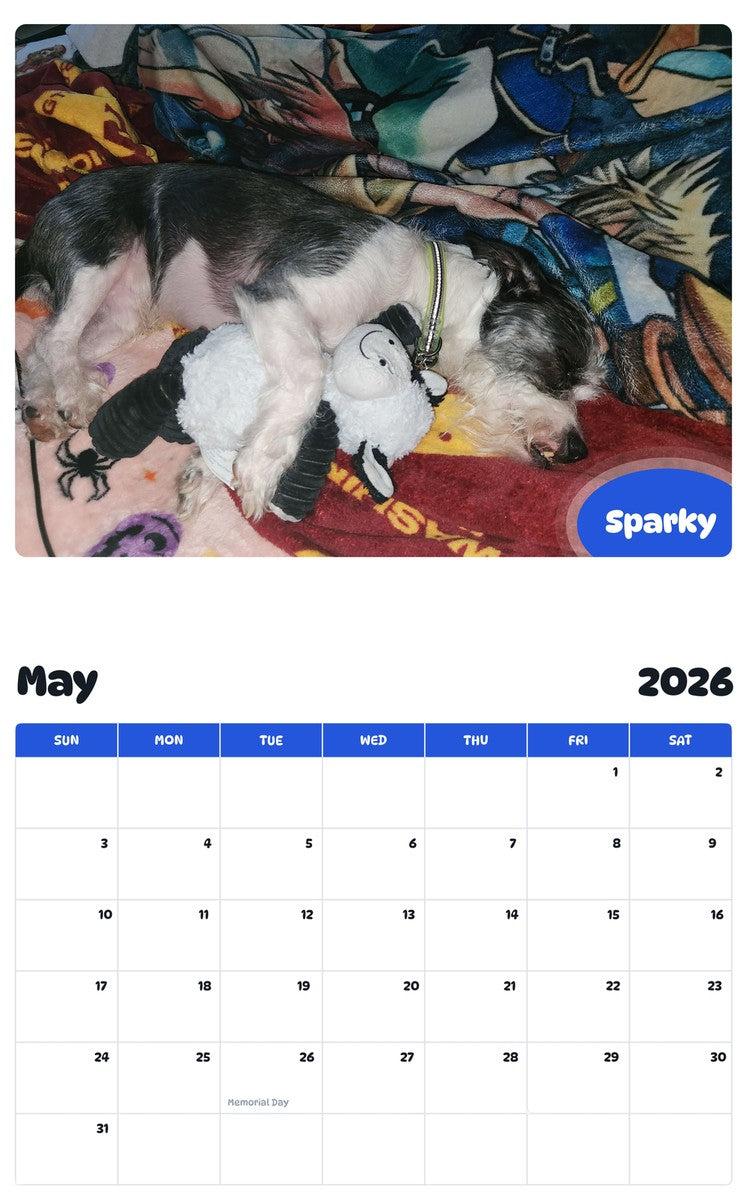 2026 - 2027 Sparky - Pawidols Pet Calendar