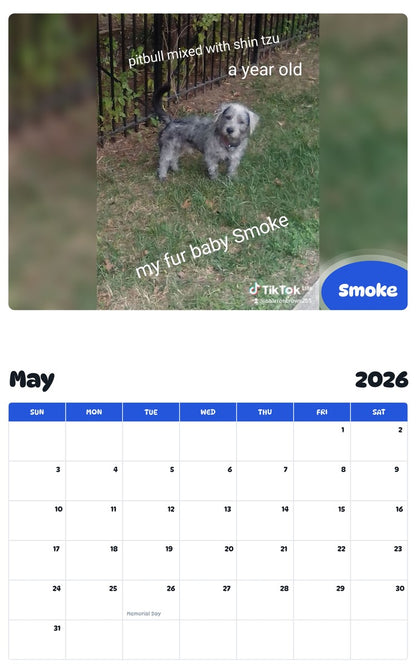 2026 - 2027 Smoke - Pawidols Pet Calendar