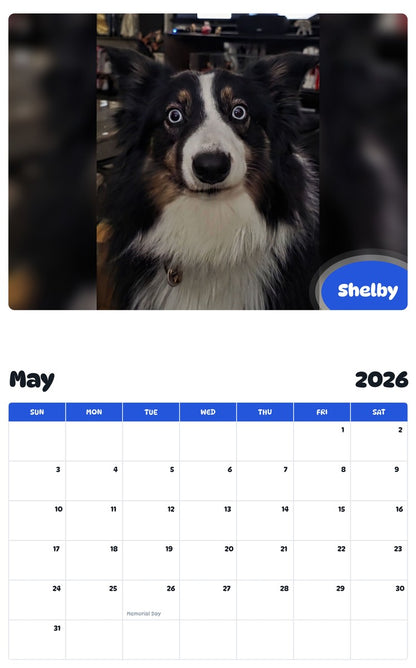 2026 - 2027 Shelby - Pawidols Pet Calendar
