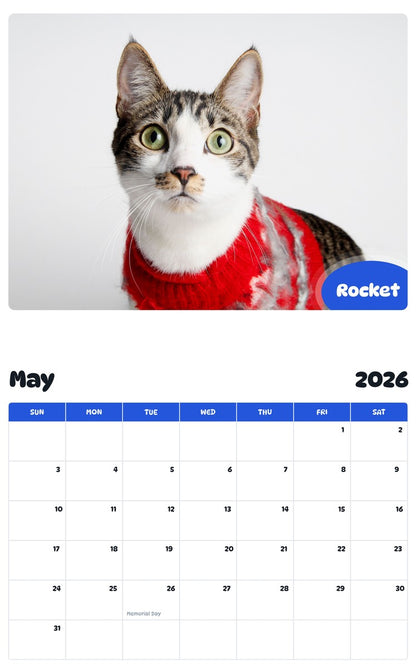 2026 - 2027 Rocket - Pawidols Pet Calendar