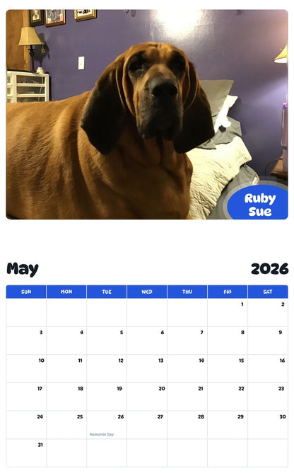 2026 - 2027 Ruby Sue - Pawidols Pet Calendar