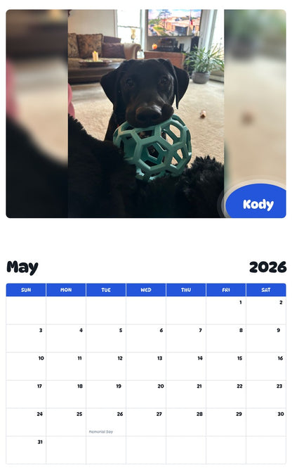 2026 - 2027 Kody - Pawidols Pet Calendar