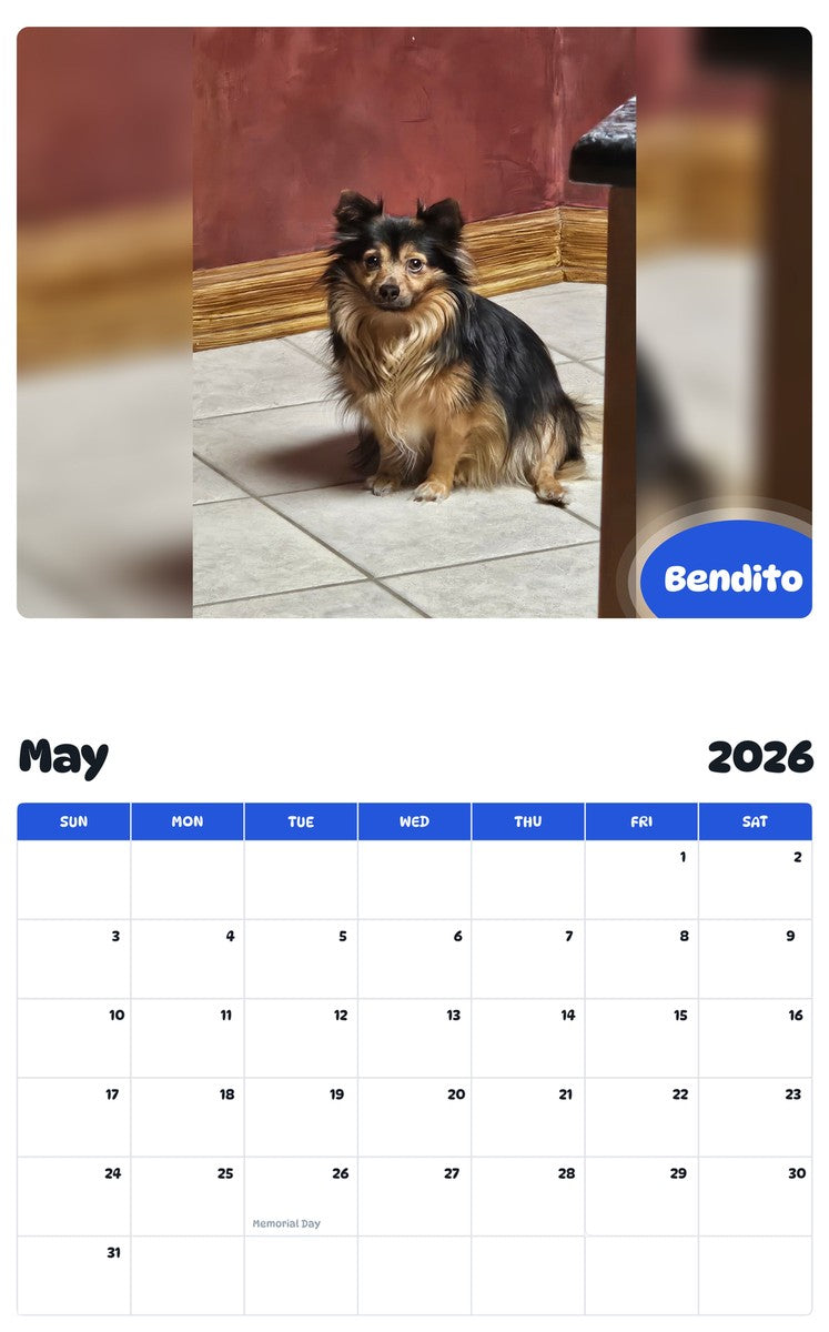 2026 - 2027 Bendito - Pawidols Pet Calendar