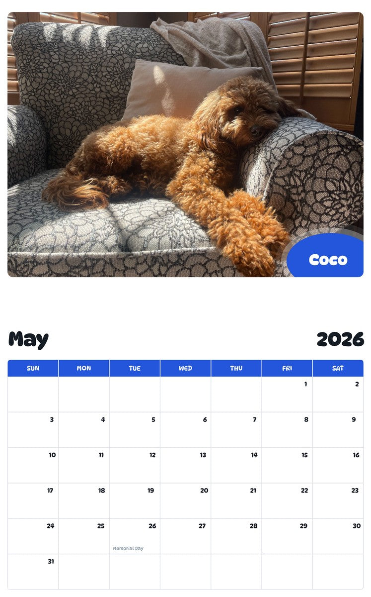 2026 - 2027 Coco - Pawidols Pet Calendar